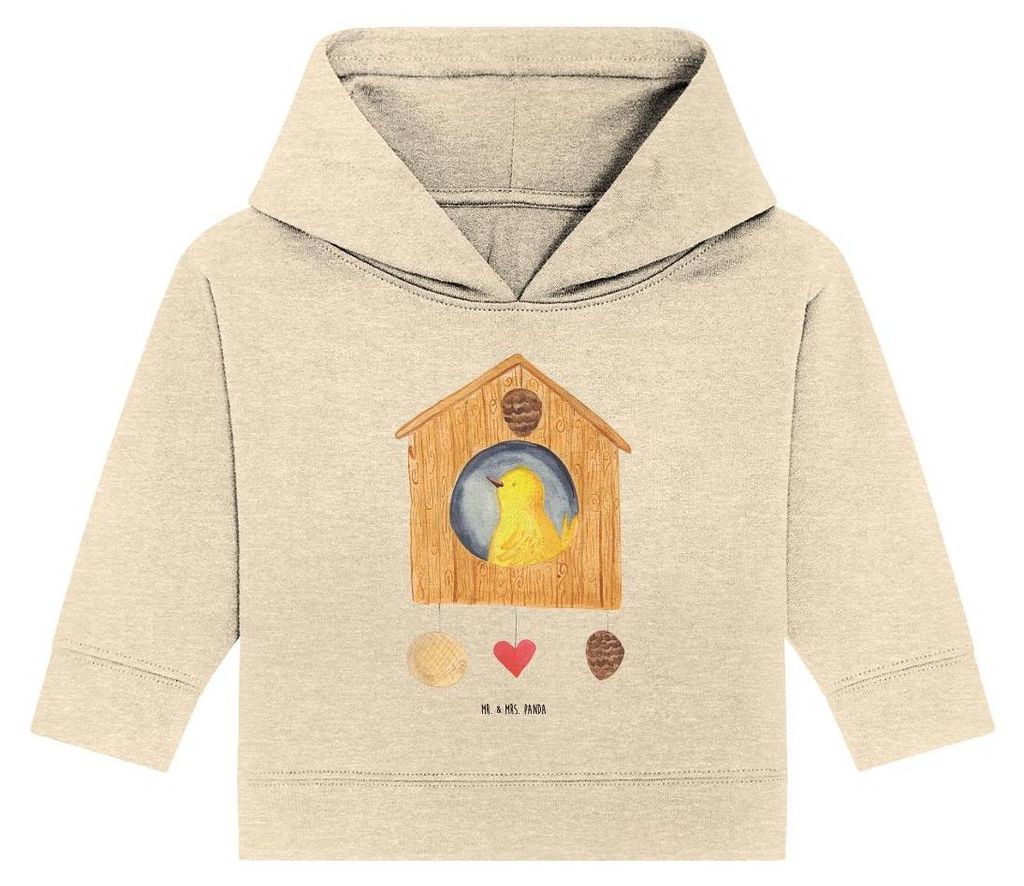 Mr. & Mrs. Panda Organic Baby Hoodie Vogelhaus Home 24. - 36. Monat - Natural Raw - Geschenk, Kapuzenshirt, Vogel, Sweet, Lustige Sprüche, Kapuzen...
