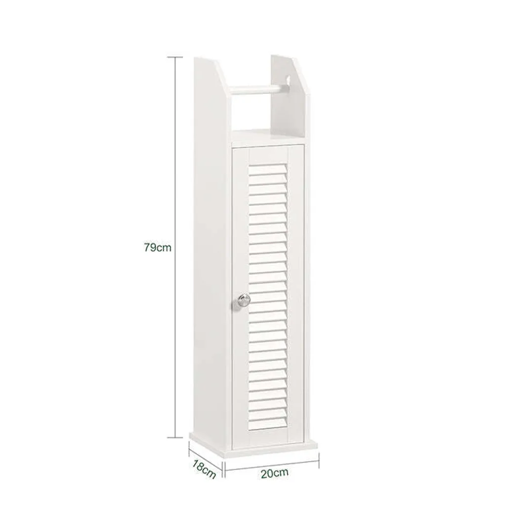 Meuble WC résistant à la moisissure - Rangement aéré à porte à lattes - 4