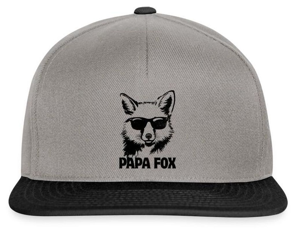 Spreadshirt Papa Fox Mit Sonnenbrille Für Coole Väter Snapback Cap, One size, Graphit/Schwarz