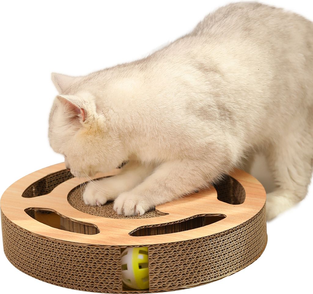 Kratzbaum Mit Kugelbahn - Spielzeug Für Katzen Mit Katzenminze