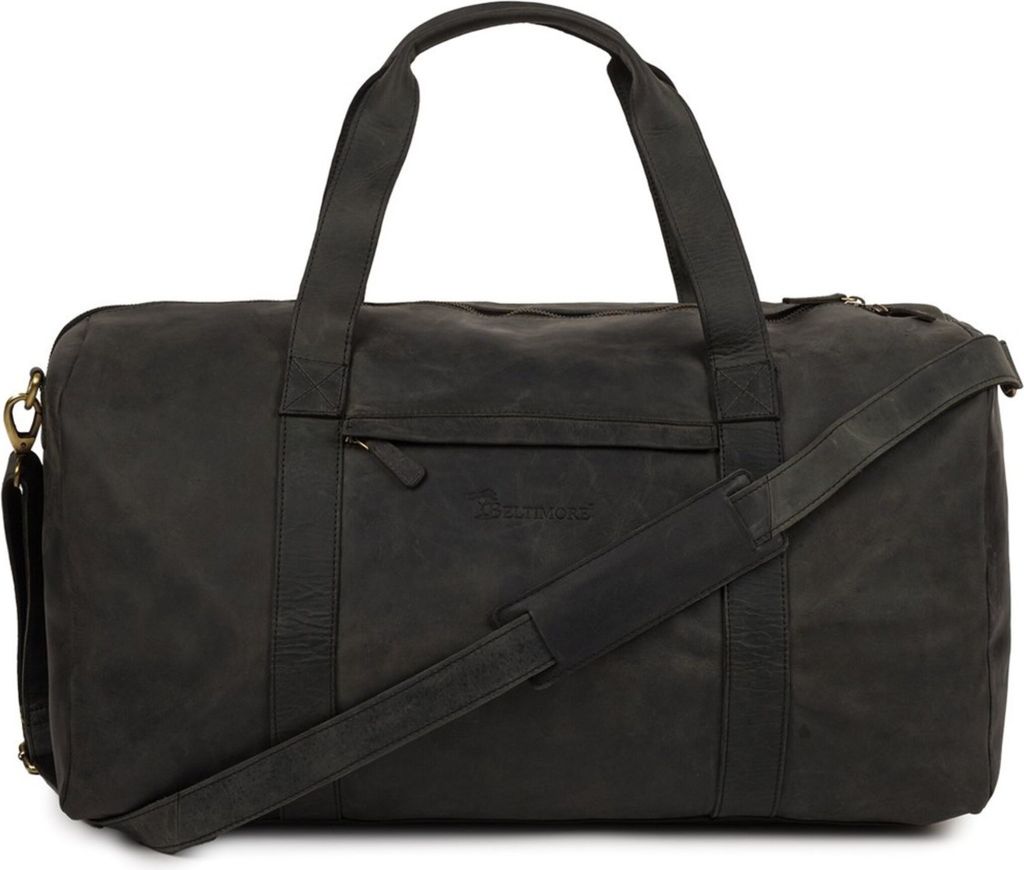 Beltimore - exklusive Wochenend-Reisetasche aus schwarzem Nubukleder