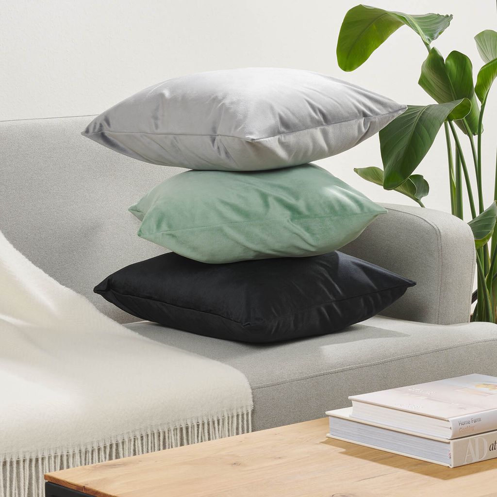 Homescapes Set Di 2 Federe In Velluto Per Cuscini – 40x40 Cm, Rosa, Con Cerniera Lampo, 100% Cotone, Per Divano E Camera Da Letto