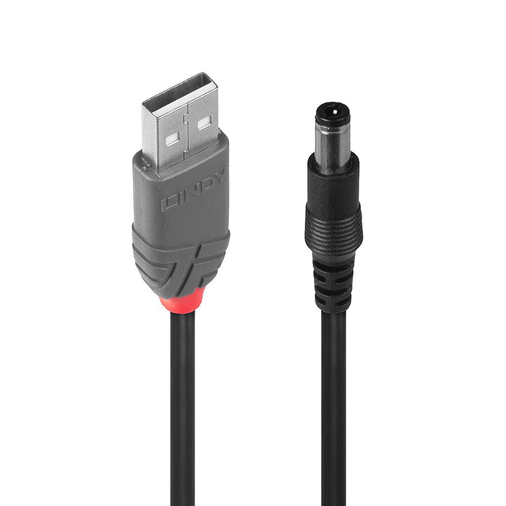LINDY USB 2.0 Typ A an DC 5.5/2.5mm St Adapterkabel 1.5m Produktbild 