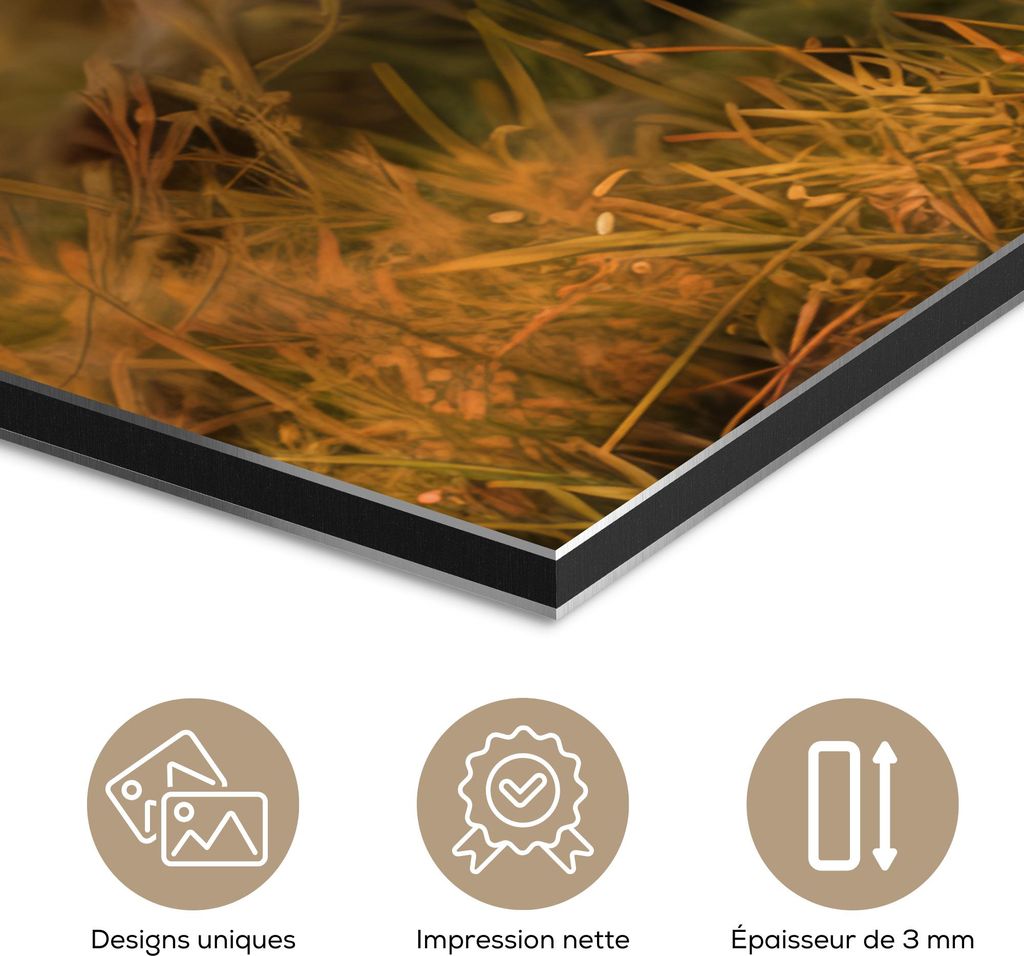 MuchoWow Wanddekoration Metall Metallbild Wandkunst 90x120 cm Kuh - Wiese - Tierportrait - Natur - Kühe MuchoWow Aluminium Gemälde - Industrial