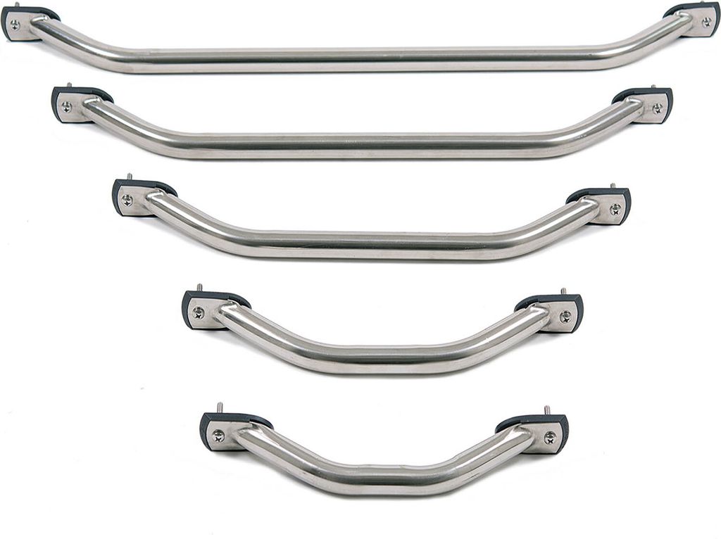 Edelstahl Handlauf 354 - 708 mm Ø 19, 22, 25 mm mit Unterleg-Gummi Größe: 354 mm Ø 25 mm