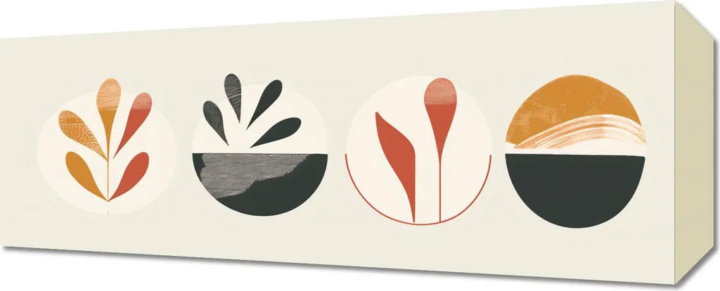 Tableau 50 x 20 cm Quatre rondins décoration murale bois naturel rustique