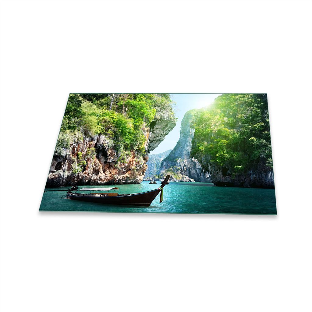 Herdabdeckplatte Glaskeramik 1 Teilig 80x52 Natur Grün Abdeckung Glas Spritzschutz