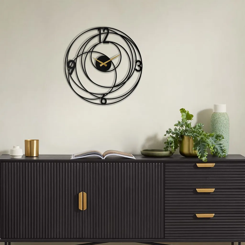 Opviq Orologio Parete Big Bang Acciaio Nero - Emozione e Design