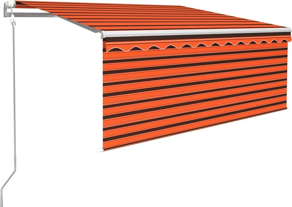vidaXL Markise Automatisch Einziehbar mit Volant 3,5x2,5m Orange Braun