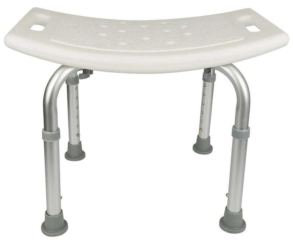 Duschhocker - Höhenverstellbarer Duschsitz - 6 Stufen - U-förmige Sitzfläche mit Abflusslöchern - Rutschfeste Füße - Belastbar bis 100 kg - A...