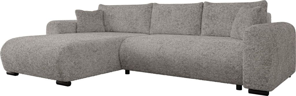 MIRJAN24 Ecksofa Merkos, Wohnzimmer L-Form mit Bettkasten und Schlaffunktion, Holzkonstruktion, Seite universal (Farbe: Fredo 35)