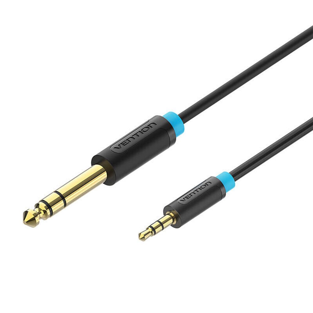Vention BABBF Audiokabel, 3,5-mm-TRS-Stecker auf 6,35-mm-Stecker, 1 m, Schwarz