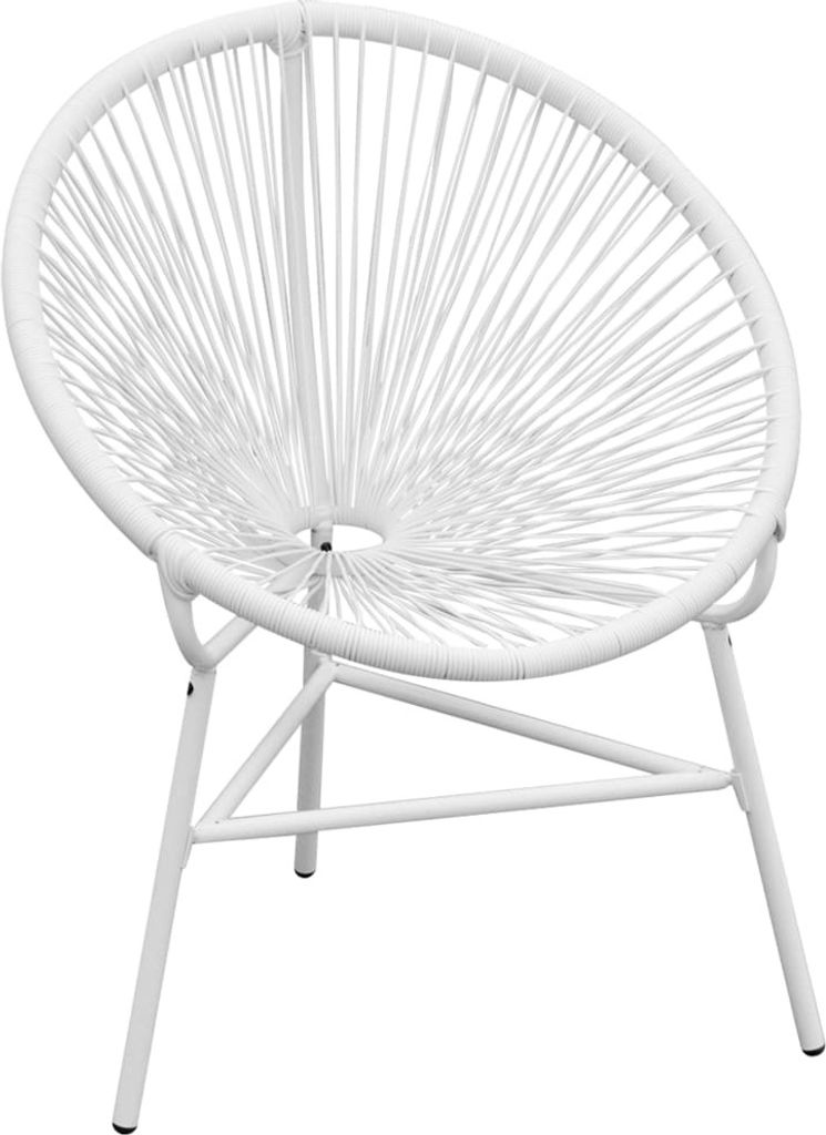 Eleganten-Stil Outdoor Relaxsessel,Balkonstuhl Gartenstuhl Poly Rattan Weiß DE25936