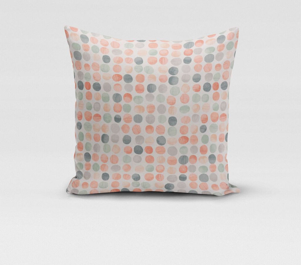 SCHÖNER LEBEN. Kissenhülle Panama Dolly Melba Punkte grün orange Größe 40x40cm (HxB) 40x40cm (HxB) Größe
