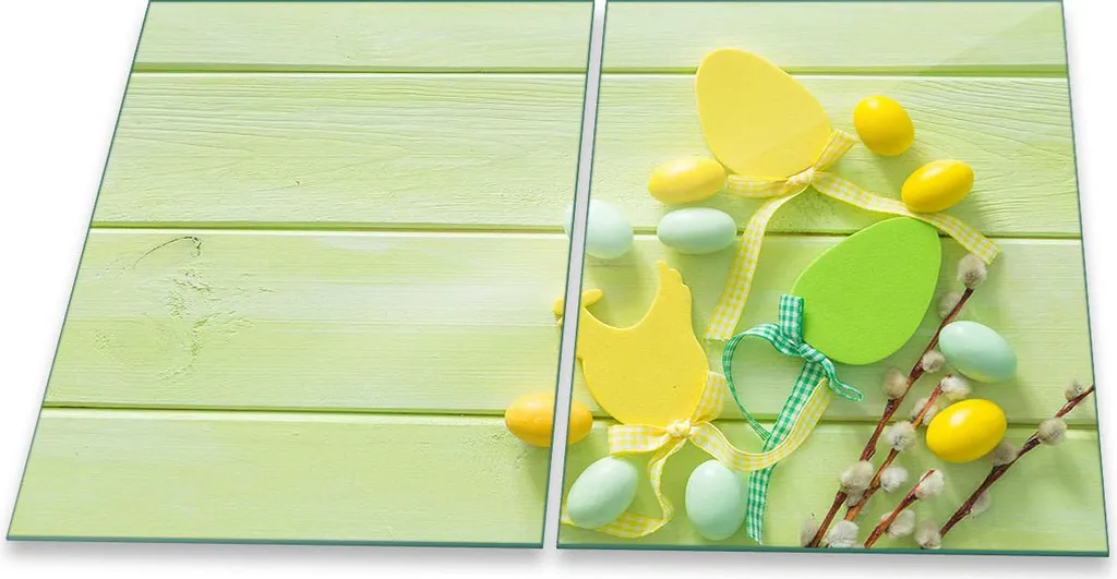 Copri Piano Cottura 2x40x52 Vetro Temperato - Decorazione Pasqua