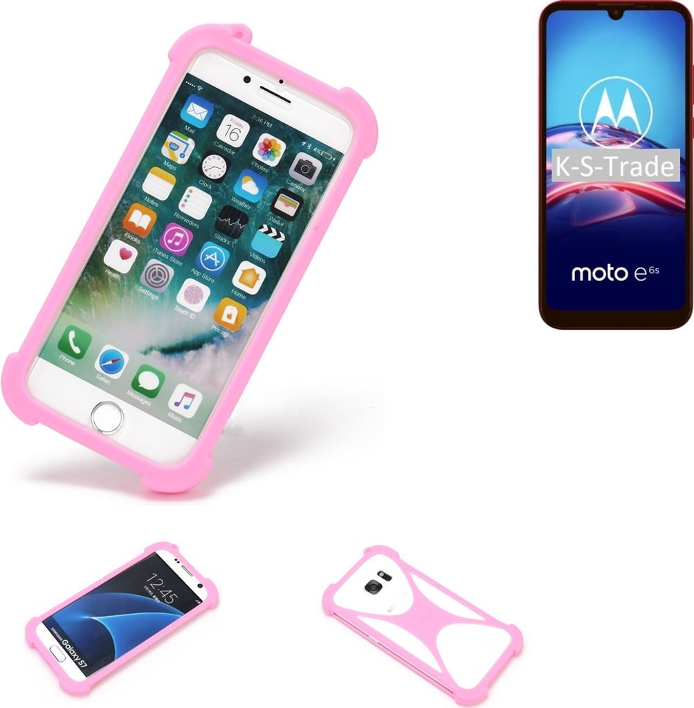 K-S-Trade Handy Hülle kompatibel mit Motorola E6s Schutz Hülle Bumper Silikon Schutz Hülle Cover Case Silikoncase Silikonbumper TPU Softcase