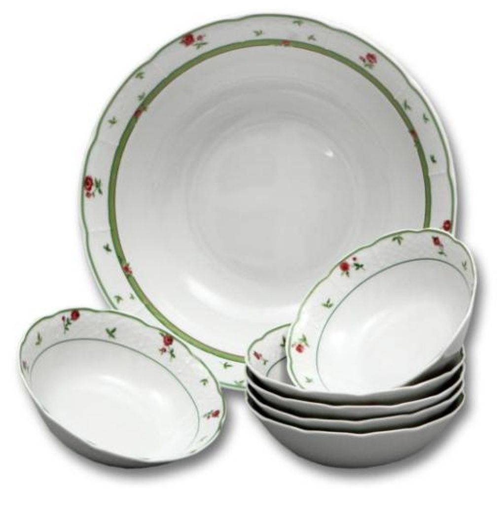 Menuet, Kompott-Set, rosa, grün, Thun, 7 Stück Produktbild 