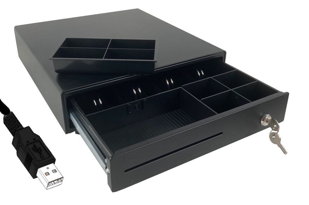 USB Kassenlade iQCash330SL-USB SLIM LINE 335x370x85mm, Kassenschublade Geldlade Geldschublade Geldkassette