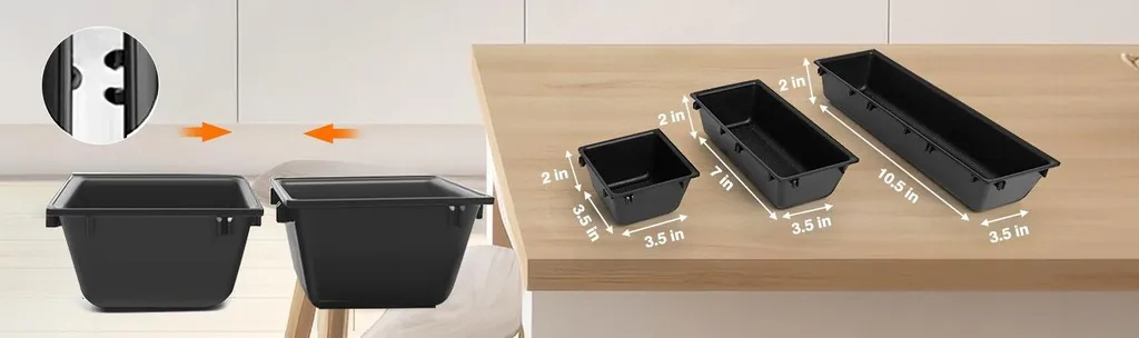 Range-couverts coulissant et insert de rangement extensible de tiroir - 8