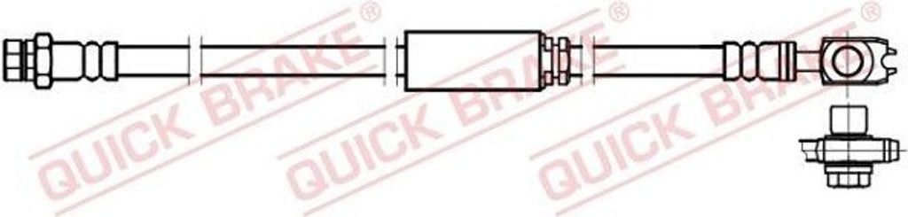 QUICK BRAKE 58.893X Bremsschlauch für VW Golf VI Variant (AJ5) Beetle Schrägheck (5C1, 5C2) Jetta IV (162, 163, AV3, AV2) Beetle Cabrio (5C7, 5C8)