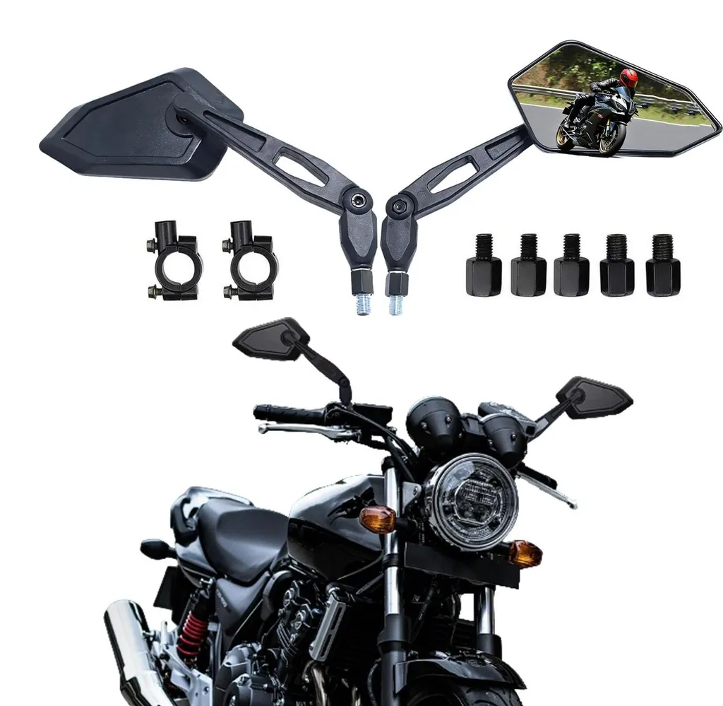 Rétroviseurs Moto Universels M8 M10 avec Fixation 22mm Homologués CE