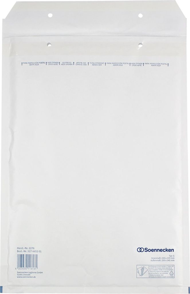 Luftpolstertasche 2276 G/4 230x335mm haftklebend weiß 5 Stück Packung mit 20 Stück