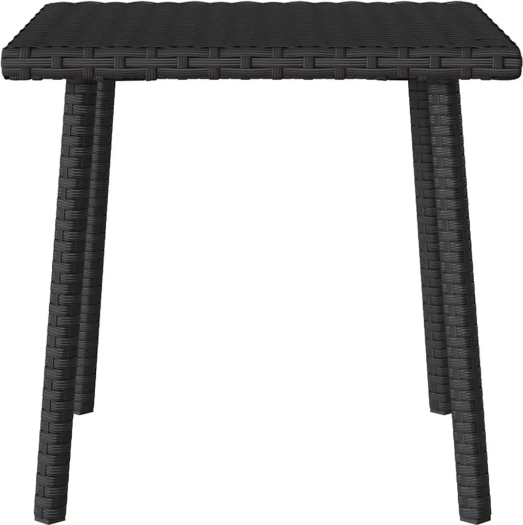 Table basse de jardin 40x40 noire : solution gain de place en poly rotin