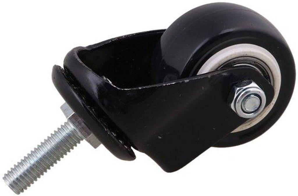 Ersatzräder mit Bremsen, 4 Stück, robust, 240 kg, M8 x 25 mm, PU, schwenkbare Räder für Rollwagen, Möbel, schwarz