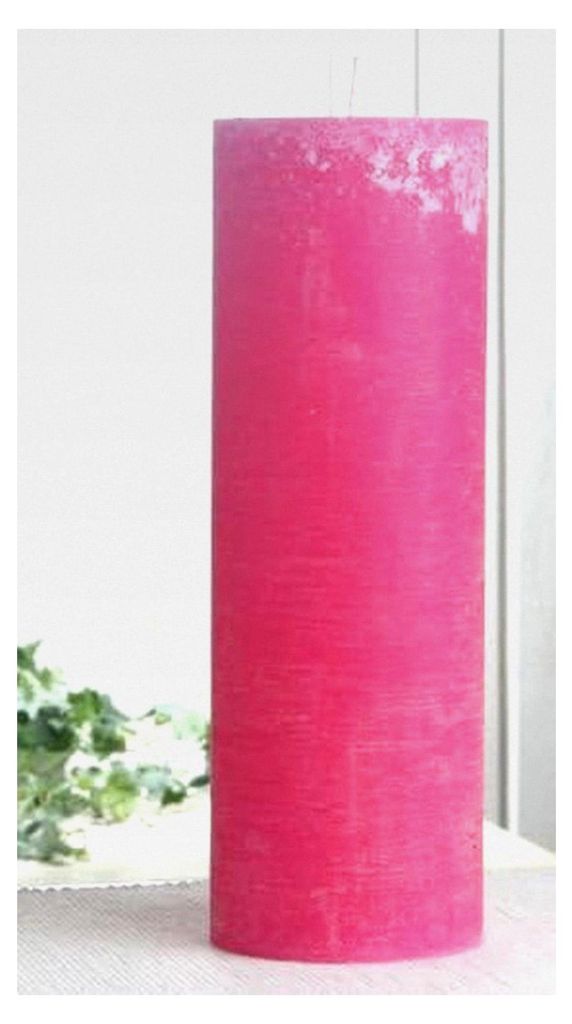 Rustikale Stumpenkerze, 30 x 10 cm Ø, pink