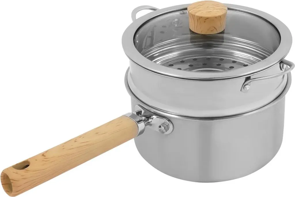 Cottura a Vapore Vaporetto 18cm - Acciaio Inox e Vetro 2,1L Nero