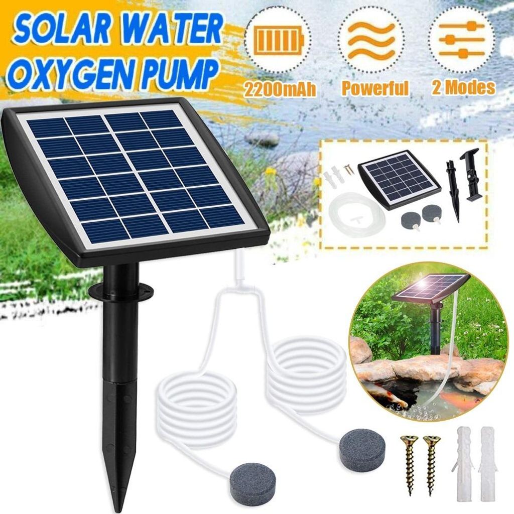 Solar Teichbelüfter Solar-Sauerstoffpumpe 6V 2W Aquarium Produktbild 