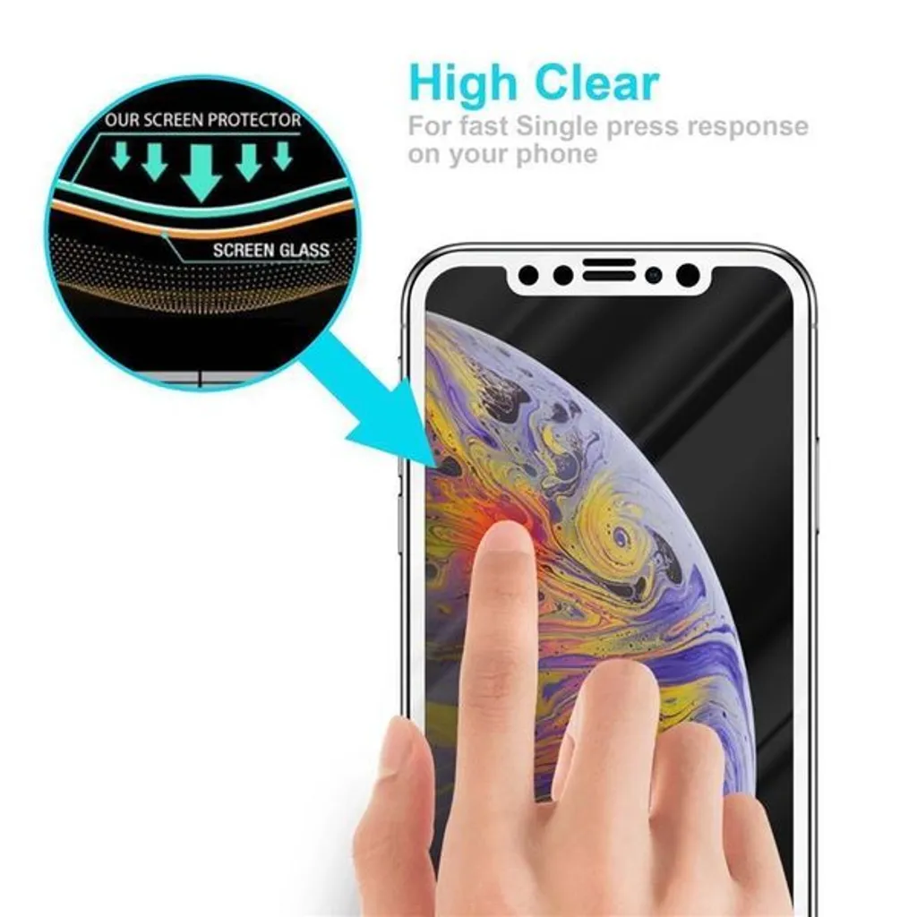 Cadorabo pellicola blindata per Apple iPhone XS MAX pellicola protettiva in bianco a schermo intero vetro temperato di protezione del display - 13