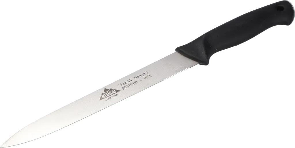 STUBAI coltello da cucina di alta qualità a dorso dritto | 210 mm | Coltello da casa Lady Line in acciaio inox per tagliare senza fatica carne, verdura, frutta e alimenti, inossidabile, lavabile in lavastoviglie