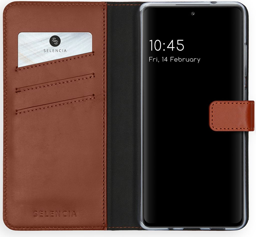 Selencia Echtleder Klapphülle Samsung Galaxy S20 FE - Hellbraun
