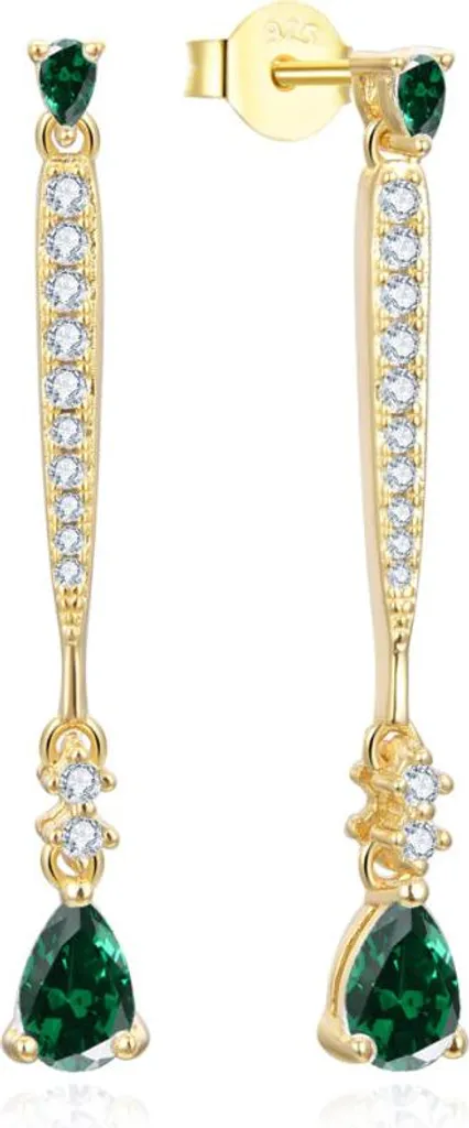 Boucles d'oreilles pendantes pour mariage et soirée habillée en or