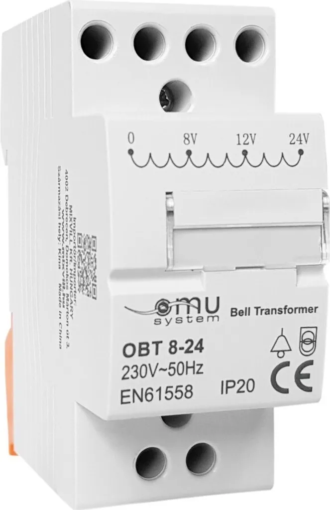 XBS Transformateur de Sonnerie 230V vers 8V 12V 24V pour Tableau Rail DIN