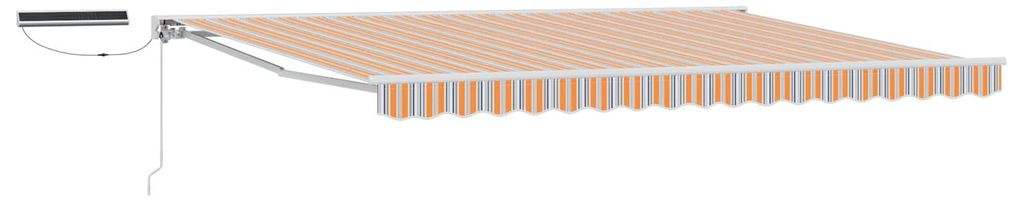 Elektrische ausziehbare Markise - CLORIS - Wettersensor - Blau und Orange 4x3 m - Markisen C1361