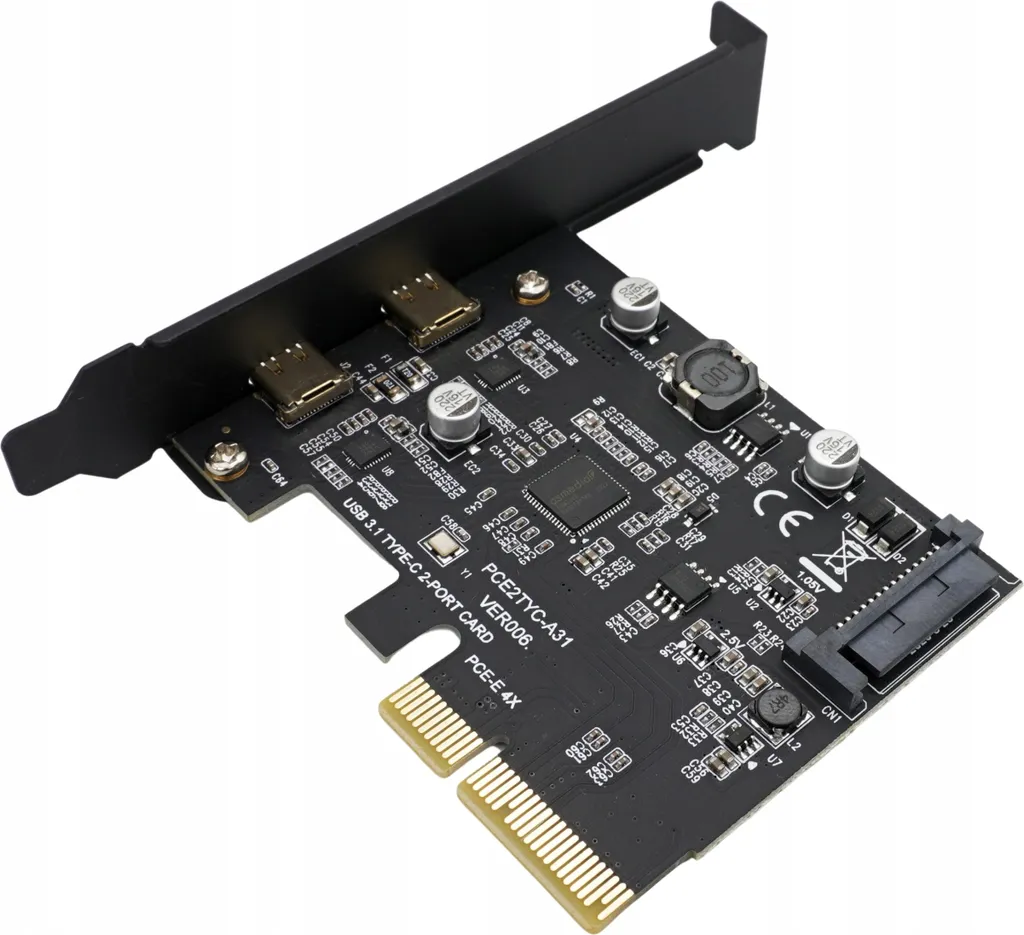 Carte PCIe USB C 10 Gbps à double sortie réversible pour transfert rapide - 2
