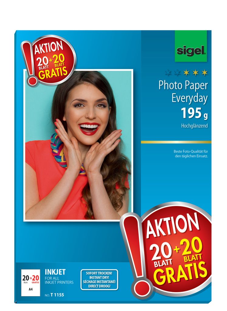 SIGEL T1155 HOT DEAL InkJet Everyday Fotopapier, Produktbild 