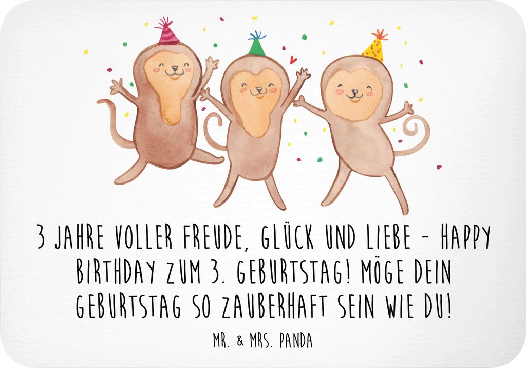 Mr. & Mrs. Panda magnet 3. Geburtstag Freude - Weiß - Geschenk, Party, Alter, Geburtstagsgeschenk, zauberhaft, wandmagnet, Happy Birthday, Lachen,...