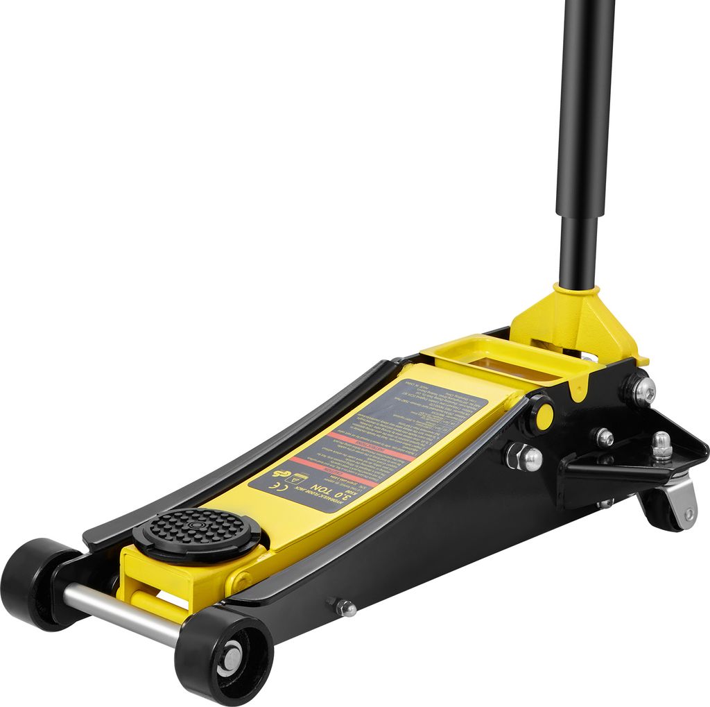 SucceBuy 3 Tonnen Low Profile Floor Jack, Heavy-Duty Stahl, Doppelkolben Schnellhub, Hubbereich 3.35"-19.69“