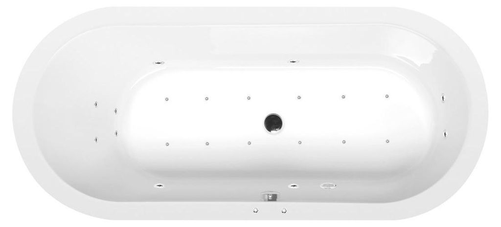 Polysan ASTRA O Whirlpool-Badewanne, 165x75x48cm, Active Hydro-Air, Chrom