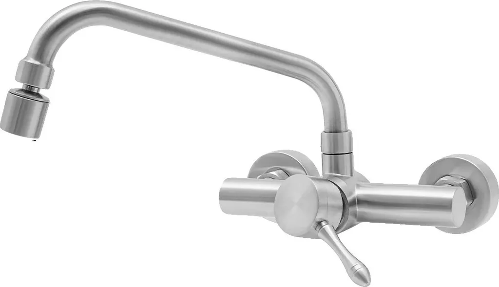 Rubinetto Cucina a Parete Argento Girevole 360° | Design Salvaspazio