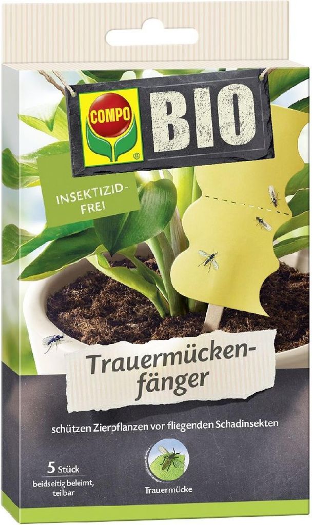 COMPO  Trauermückenfänger gelbe Leimfallen 5er Pack Produktbild 