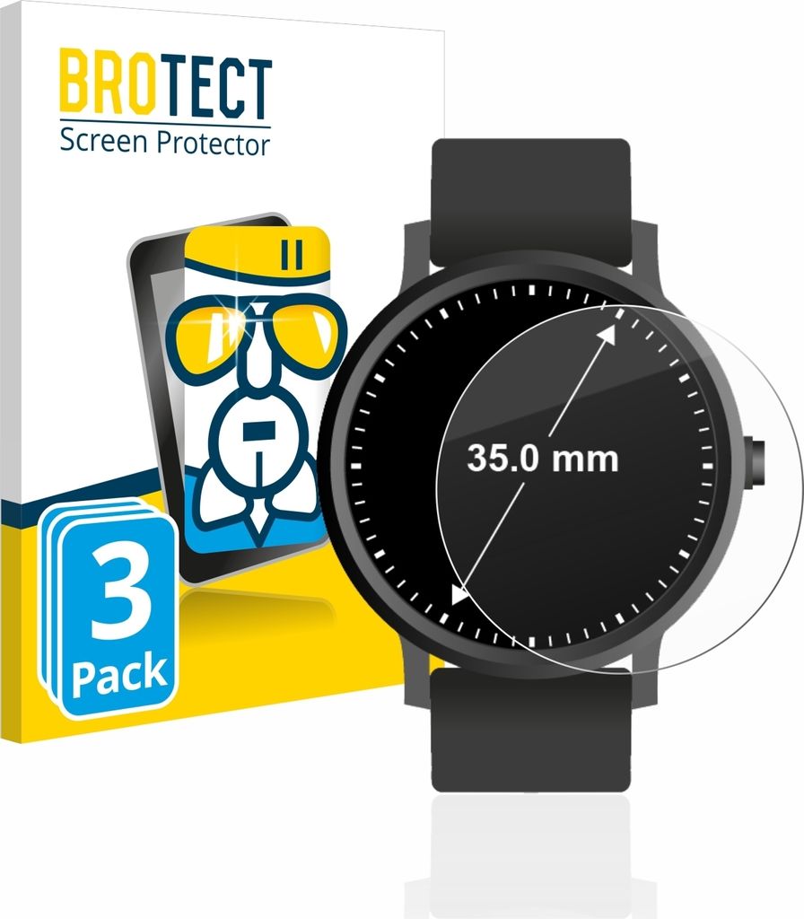 3x BROTECT Schutzglas für Armbanduhren (Kreisrund, ø: 35 Produktbild 