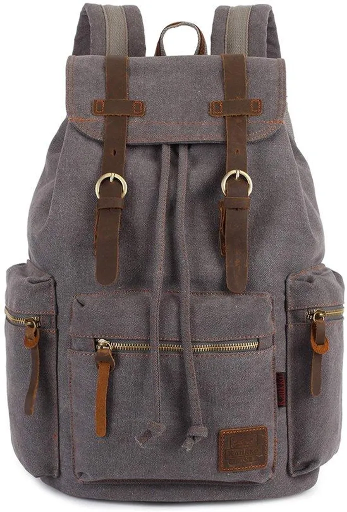 Sac à dos ergonomique toile et cuir gris contre le mal de dos au bureau