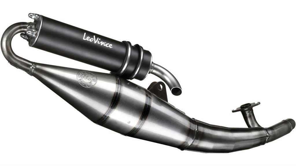 LeoVince Komplettanlage Aluminium Schwarz MBK NITRO / für YAMAHA AEROX 50/KAT (flüssigkeitsgekühlt)/R/R NAKED