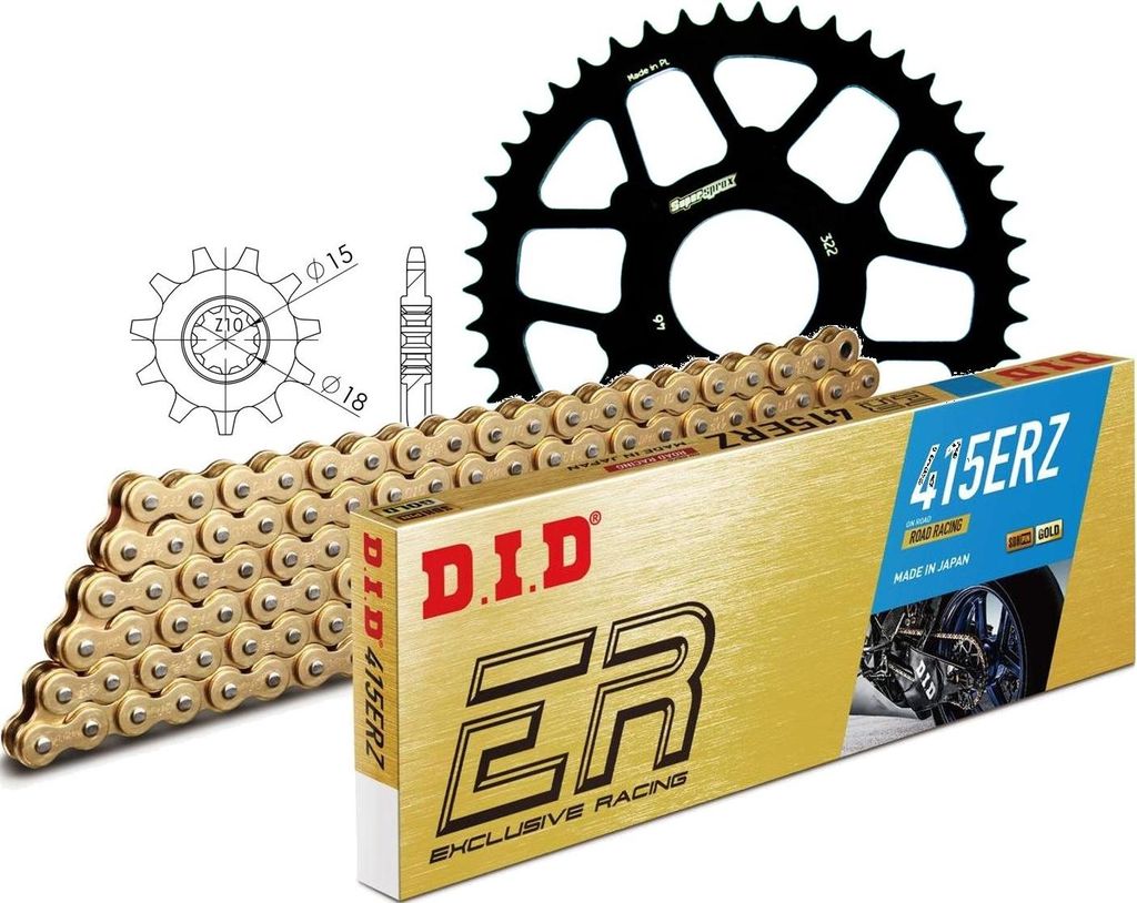 Kit Stahl passend für Aprilia Classic 50 96-98 14-46-130 DID415ERZ(G&G) Clip