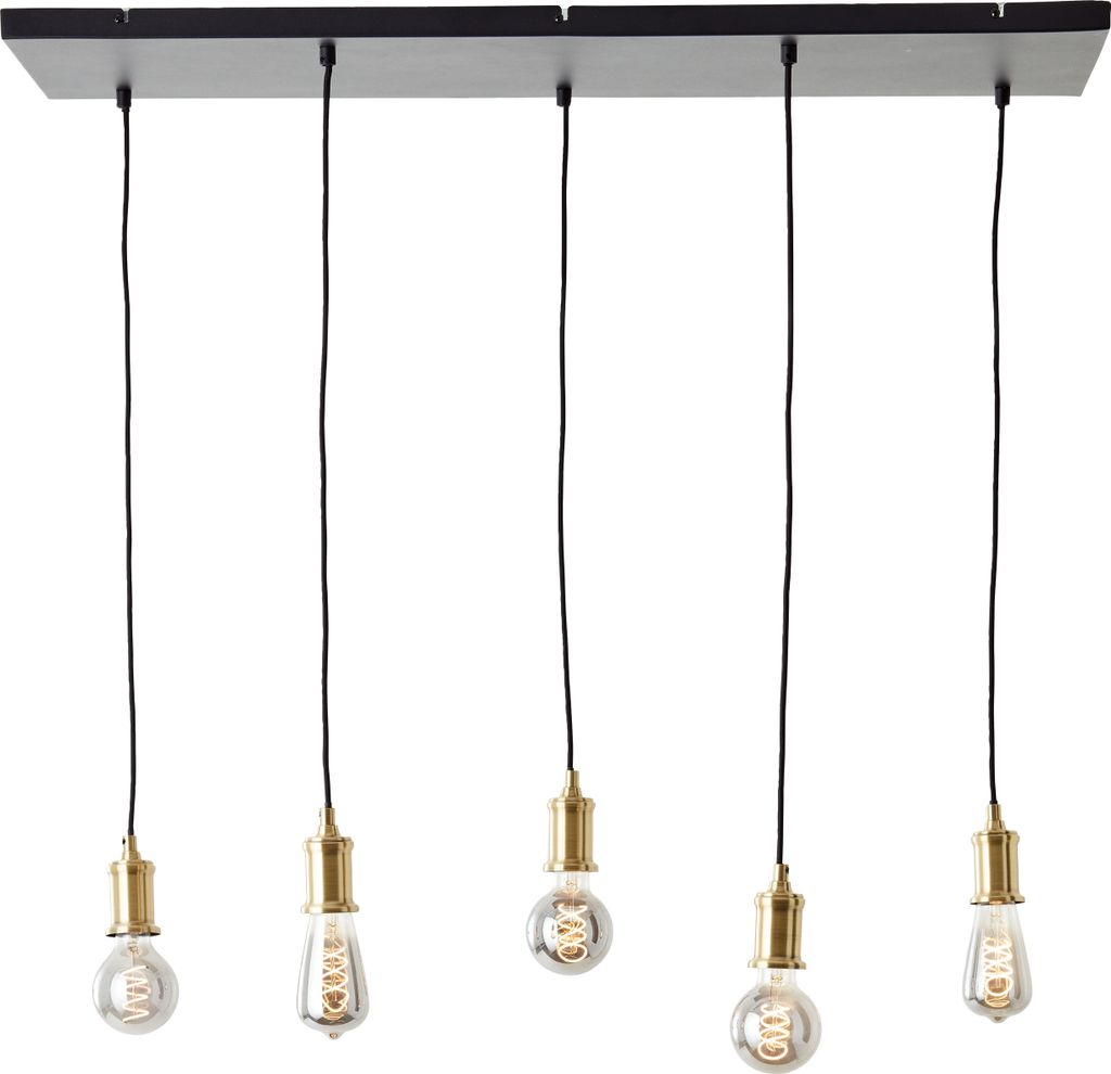 BRILLIANT schwarze Hängelampe DARCIA | 133 x 35 x 95 cm | 5 x E27 max. 60 W | kürzbar | Metall