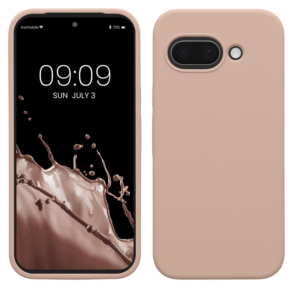 kwmobile Handyhülle für Google Pixel 9a Hülle, für Pixel 9a Case - Hülle Silikon - kabelloses Laden - Altrosa matt